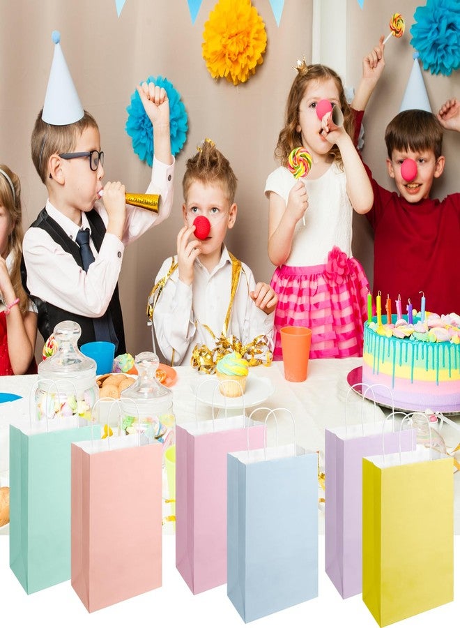 SUNEE Gift Bags with Handles 5.5x3.3x8, 100 Pcs Small Paper Gift Bags Bulk, 6 Pastel Color Kraft Paper Goodie Bags Bulk for Wedding, Birthday, Party Supplies, Christams and Celebrations - Image 5